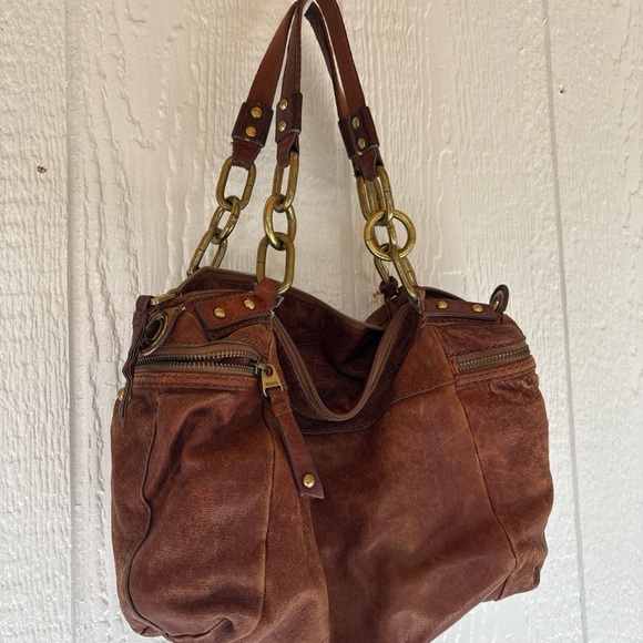 Vintage Fossil Brown Leather Shoulder Bag - Picture 13 of 14